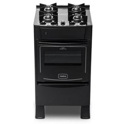 Fogão de Piso Íris Glass 4 Bocas Mesa de Vidro Forno Preto - 1