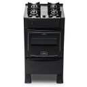 Ver imagem 1 de Fogão de Piso Íris Glass 4 Bocas Mesa de Vidro Forno Preto