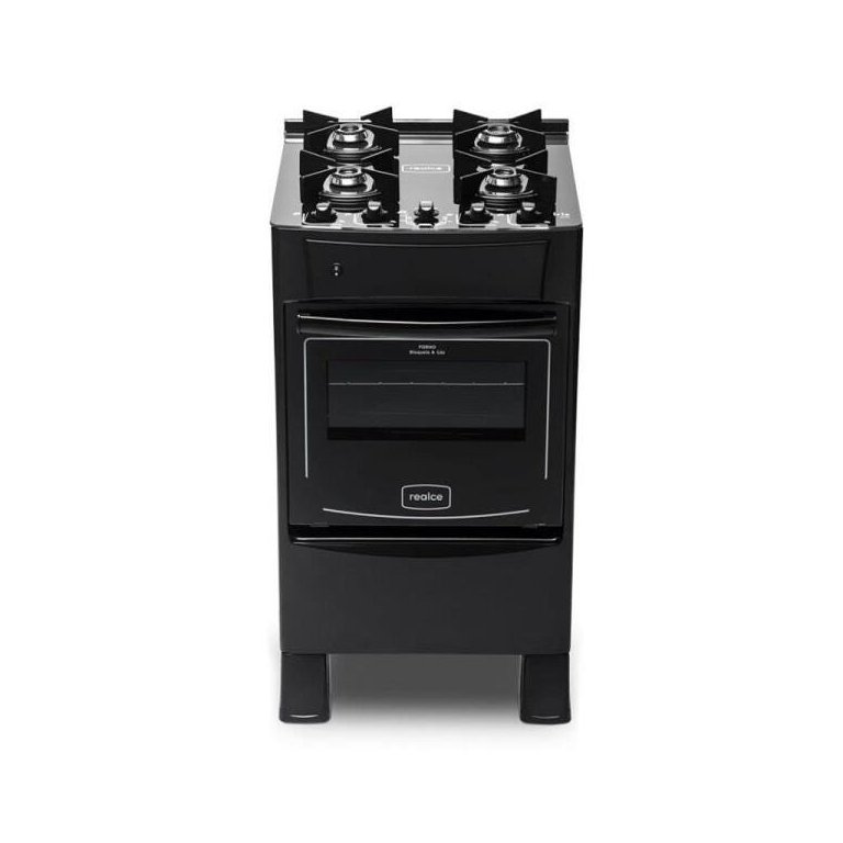 Fogão de Piso Íris Glass 4 Bocas Mesa de Vidro Forno Preto Fogão de Piso Íris Glass 4 Bocas Mesa de Vidro Forno Preto