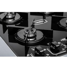 Fogão de Piso Íris Glass 4 Bocas Mesa de Vidro Forno Preto - 5