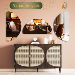 Espelho Grande Lapidado Decorativo Moderno Meia Lua Banheiro Quarto 100x50cm - 3