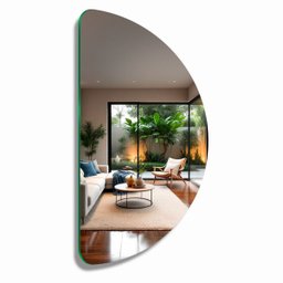 Espelho Grande Lapidado Decorativo Moderno Meia Lua Banheiro Quarto 100x50cm - 2