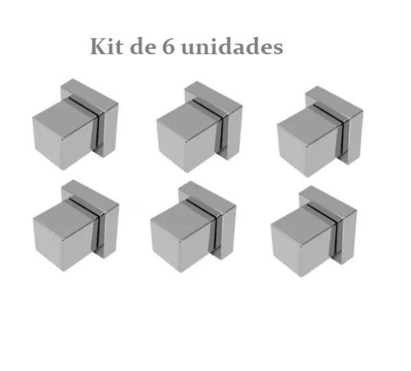 Kit 6 un. Acabamento Registro Quadrado Volante Cromo Padrão Deca - 2