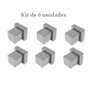 Kit 6 un. Acabamento Registro Quadrado Volante Cromo Padrão Deca - 2