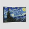 Quadro Van Gogh A Noite Estrelada Tela Moldura Preta 45X30Cm - 1