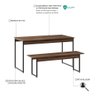 Mesa De Jantar Com 1 Banco Estilo Industrial - 2