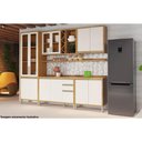 Ver imagem 4 de Paneleiro de Cozinha Modulado Cristaleira Tempranillo 4 Portas (2 c/ Vidro) Canelado 70cm Amendoa/