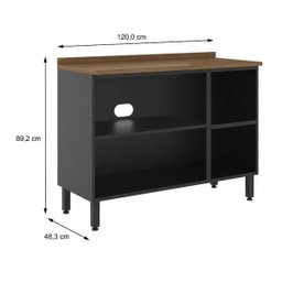 Cozinha Completa 100% de Aço Bertolini Estilo 4 Peça Grafite - 6