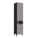 Ver imagem 2 de Paneleiro Simples Modulado Fidelitá Mônaco 50cm 2 Portas Chumbo/Titânio