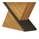 Ver imagem 3 de Mesa de Jantar Zafira Tampo Chanfrado Curvo Madeira com Vidro Carvalho/Preto Brilho Dj Móveis