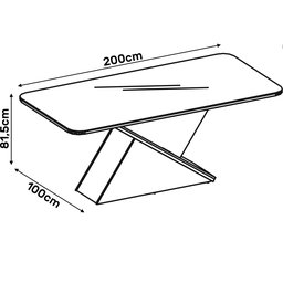Mesa de Jantar Zafira Tampo Chanfrado Curvo Madeira com Vidro Carvalho/Preto Brilho Dj Móveis - 7