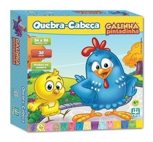 Jogo Quebra Cabeça Infantil Galinha Pintadinha 30 Peças Nig Brinquedos  Madeira