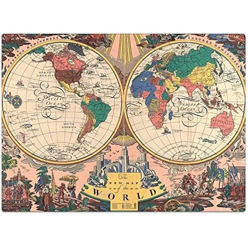 Quebra Cabeça O Novo Mapa Do Mundo 1928 Toyster 1000 Peças - 3