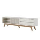 Ver imagem 1 de Rack para Sala Bancada de Tv 75 Pol 200cm Licia C04 - D'Rossi Cor Off White