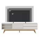 Ver imagem 4 de Rack para Sala Bancada de Tv 75 Pol 200cm Licia C04 - D'Rossi Cor Off White