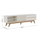 Ver imagem 3 de Rack para Sala Bancada de Tv 75 Pol 200cm Licia C04 - D'Rossi Cor Off White