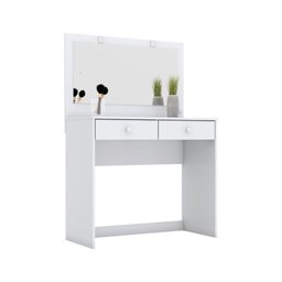 Penteadeira 02 Gavetas Espelho e Led Léia Henn Branco - 4 Penteadeira 02 Gavetas Espelho e Led Léia Henn Branco - 4