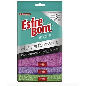 Pano Alta Performance Multiuso, 3 Unidades, Pink/Roxo/Verde, EsfreBom