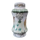 Ver imagem 5 de Vaso Decorativo Cerâmica Craquelada Pintado À Mão Camelo Palmeira Volutas 31cm Columbus Gold