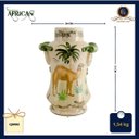 Ver imagem 3 de Vaso Decorativo Cerâmica Craquelada Pintado À Mão Camelo Palmeira Volutas 31cm Columbus Gold