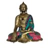 Buda de Bronze e Mosaico 37 Cm - 1