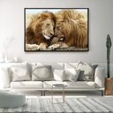 Ver imagem 3 de Quadro Decorativo Leão Carinhoso Moderno Com Moldura e Sem Vidro 100x160