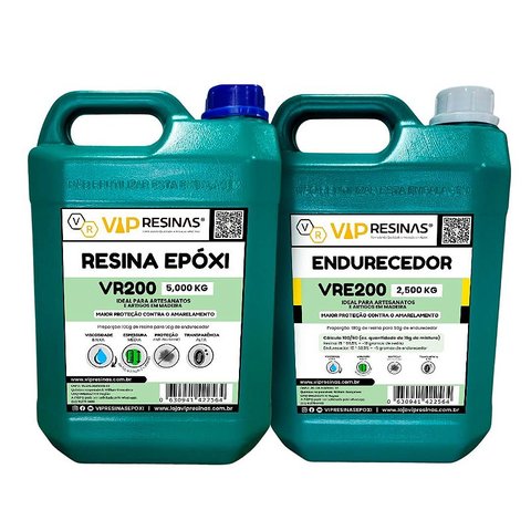 Resina Epóxi + Endurecedor Vr200 Uv 7,5kg Média Espessura