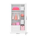 Ver imagem 3 de Armário Guarda Roupa Infantil 93 Cm 3 Portas 2 Gav - Doce Sonho:branco/branco