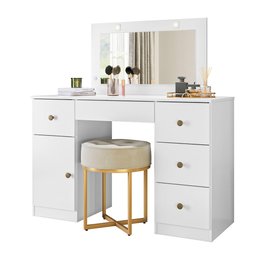 Penteadeira Camarim com LED e Espelho Sonhos Branco 990440 Moval - 2