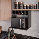 Ver imagem 1 de Suporte Suspenso Canea com Nicho Mdp/bp para Micro-ondas Preto G96 - Gran Belo