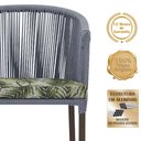 Ver imagem 3 de Mesa com 4 Cadeiras de Jantar Roma 100cm e Noronha em Aluminío Marrom Corda Nautica Estofado 5 Trama