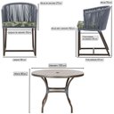 Ver imagem 2 de Mesa com 4 Cadeiras de Jantar Roma 100cm e Noronha em Aluminío Marrom Corda Nautica Estofado 5 Trama