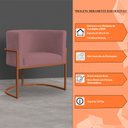 Ver imagem 6 de Poltrona Decorativa Luana Base Bronze Veludo Rosê - Montanaris Decor Md Montanaris Decor