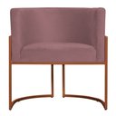 Ver imagem 3 de Poltrona Decorativa Luana Base Bronze Veludo Rosê - Montanaris Decor Md Montanaris Decor