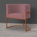 Ver imagem 2 de Poltrona Decorativa Luana Base Bronze Veludo Rosê - Montanaris Decor Md Montanaris Decor