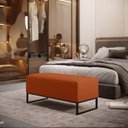 Ver imagem 1 de Puff Decorativo para Sala de Estar Cléo W01 Base de Ferro 90cm Tecido Terracota - Lyam Decor