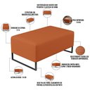 Ver imagem 3 de Puff Decorativo para Sala de Estar Cléo W01 Base de Ferro 90cm Tecido Terracota - Lyam Decor