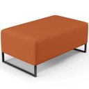 Ver imagem 2 de Puff Decorativo para Sala de Estar Cléo W01 Base de Ferro 90cm Tecido Terracota - Lyam Decor