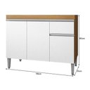Ver imagem 4 de Balcão Pia Tatiane 118cm 3 Portas Amêndoa/branco sem Tampo - Ajl Móveis