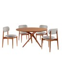 Ver imagem 2 de Sala de Jantar Mesa Ballare 120cm Tampo Redondo com 4 Cadeiras Ballare Soft Moderna Mobília