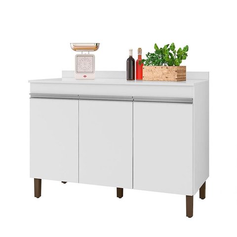 Balcão Karen 119 Cm 3 Portas com Tampo Peternella