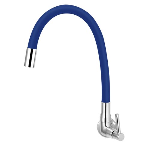 Torneira para Cozinha de Parede Tubo Gourmet Colorido 1/4v.:azul