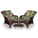 Ver imagem 1 de Conjunto de Poltronas Fibra Sintética Melo - 2 Poltronas + 1 Mesa Centro - Tecido Saquarema