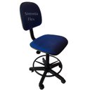 Ver imagem 2 de Cadeira Caixa Alta com Aro e com Rodízio Tecido Azul