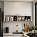 Ver imagem 1 de Armário Aéreo Cozinha Itália 3 Portas Moderno Branco