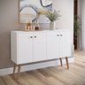 Buffet Aparador Imperial 4 Portas com Pés Palito Retrô - Branco - 1