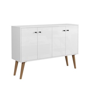 Buffet Aparador Imperial 4 Portas com Pés Palito Retrô - Branco