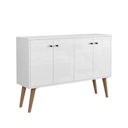 Buffet Aparador Imperial 4 Portas com Pés Palito Retrô - Branco - 4