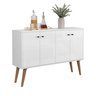 Buffet Aparador Imperial 4 Portas com Pés Palito Retrô - Branco - 3