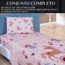 Ver imagem 6 de Conjunto de Lencol Solteiro Bouti 3 Pçs Jogo de Cama Infantil 200 Fios Super Macio:unicornio